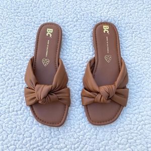 BC Born in California Brown Bow Knot Sandals NWT